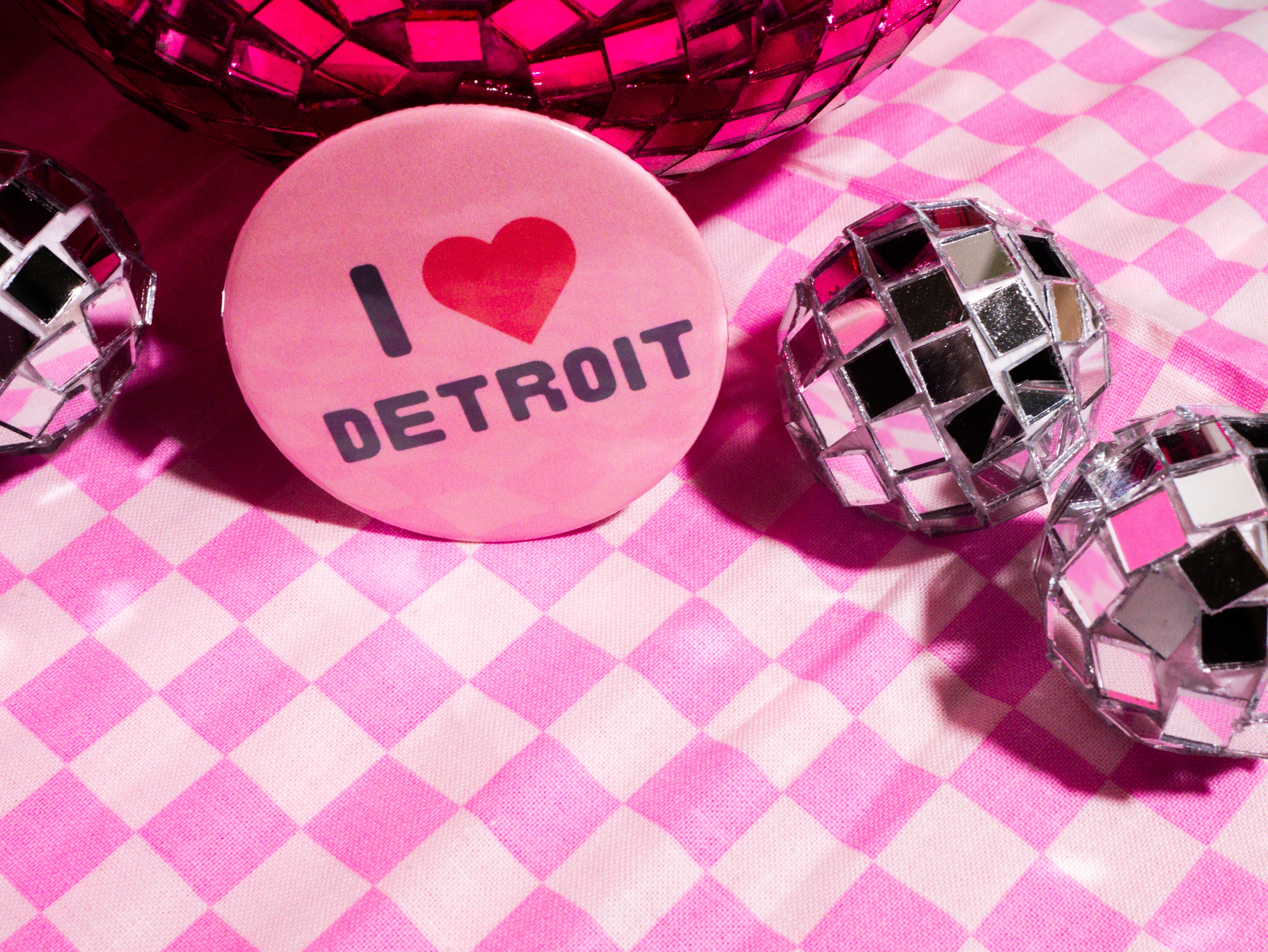 I Love Detroit Button